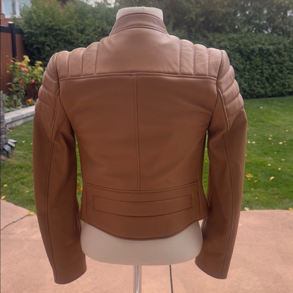 Coach Genuine Sheepskin Leather Moto Jacket Size 00 XS - Picture 5 of 8